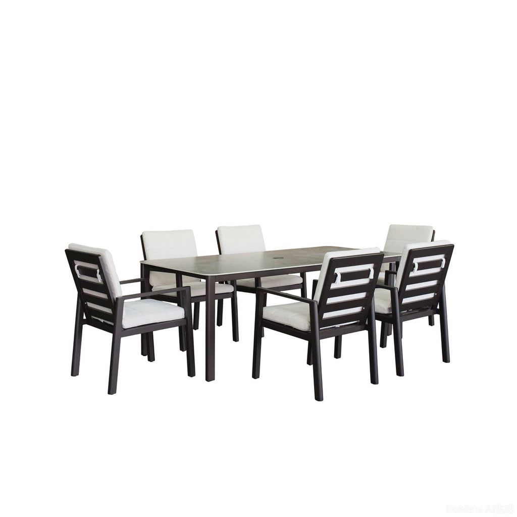 Verona - Dining Chair (Set of 2) - Dark Espresso / Gray / Off White