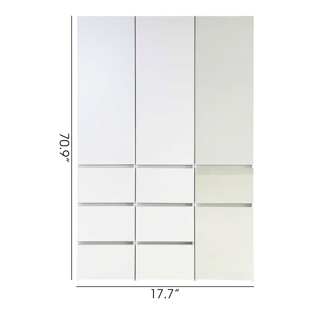 Elise - Modular Closet System With Mirror For Custom Storage Solutions - White