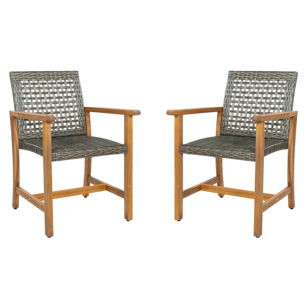 Outdoor Dining Chairs (Set of 2) - Mocha / Teak