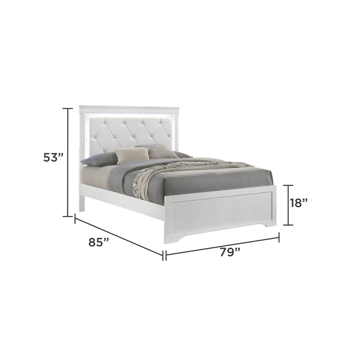 Blaze - Modern Bedroom Set With LED Headboard