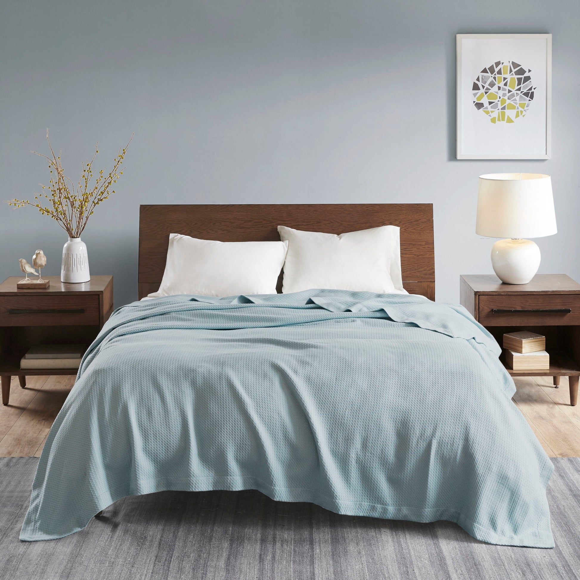 Egyptian Cotton - Twin Blanket - Light Blue