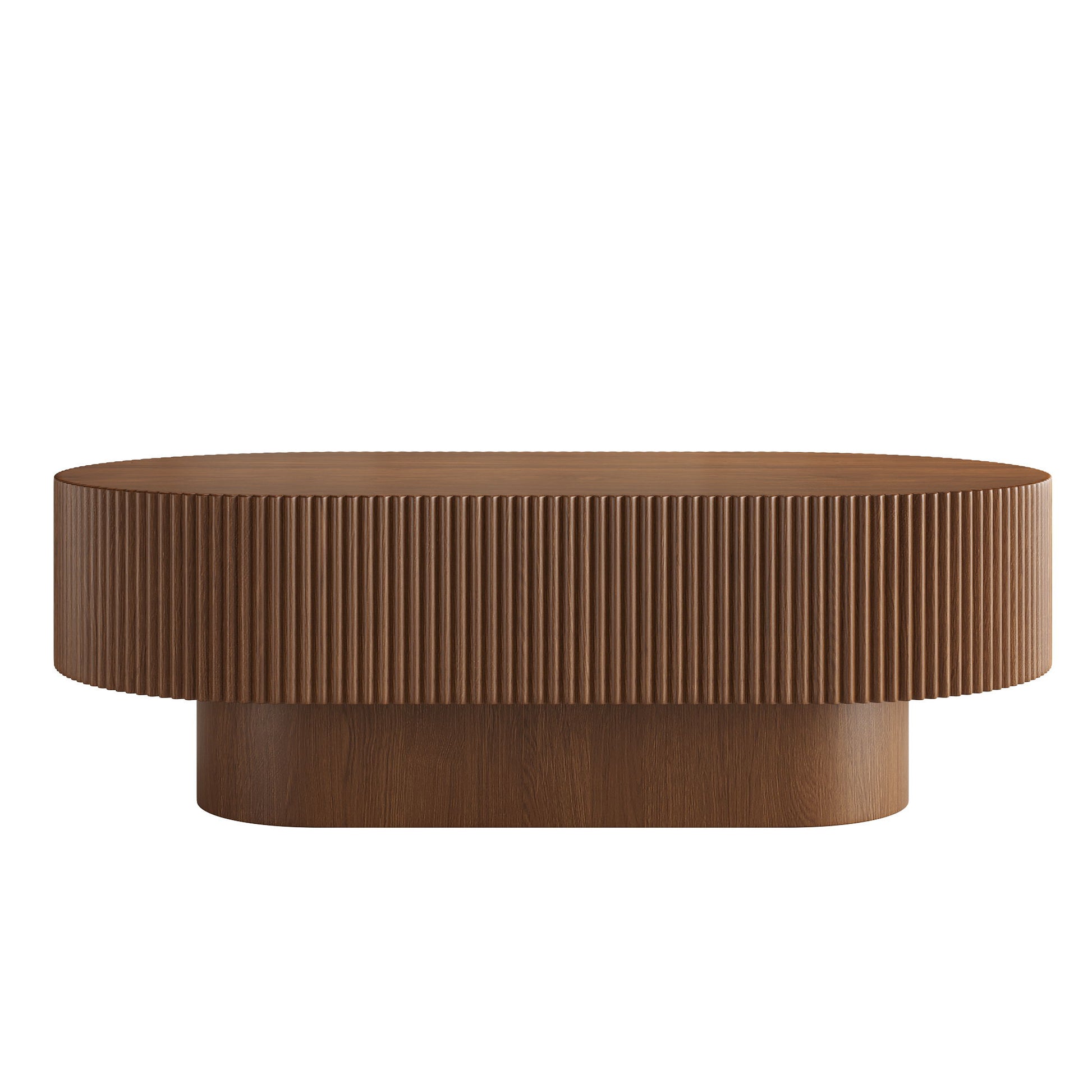 Oval Coffee Table With Thick Tabletop For Living Room