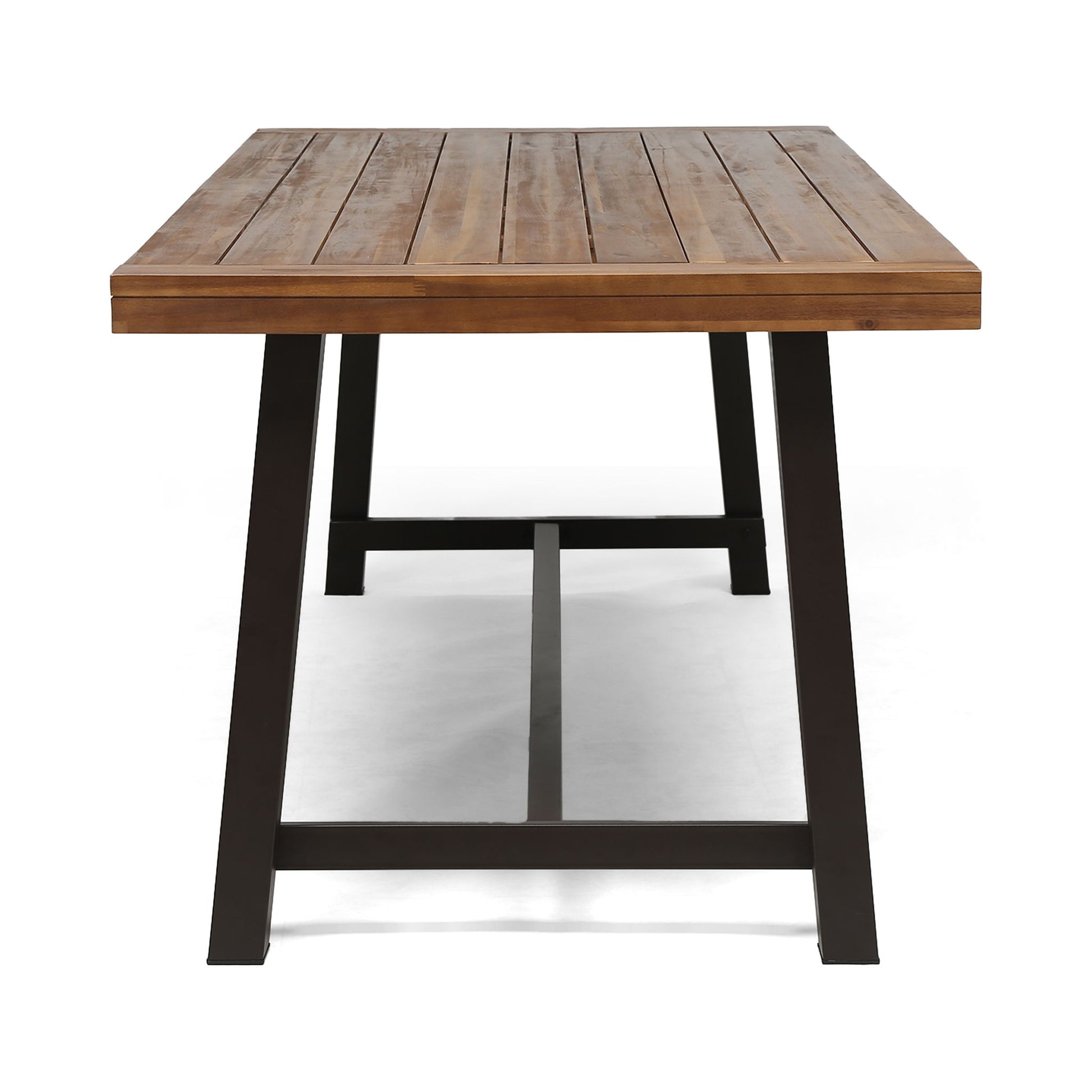 Equilibrium - Outdoor Dining Table With Wooden Frame And Slat Top