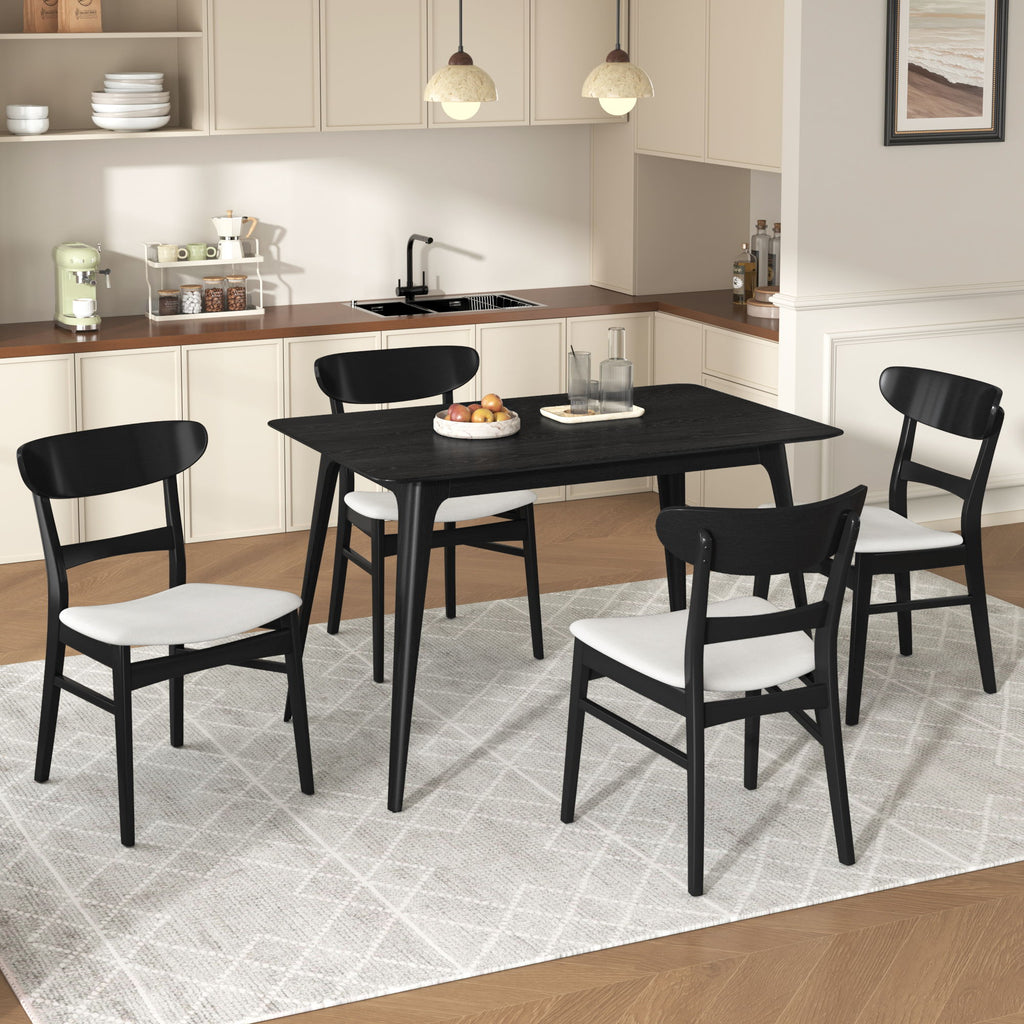 5 Piece Dining Set With Table And 4 Upholstered Chairs