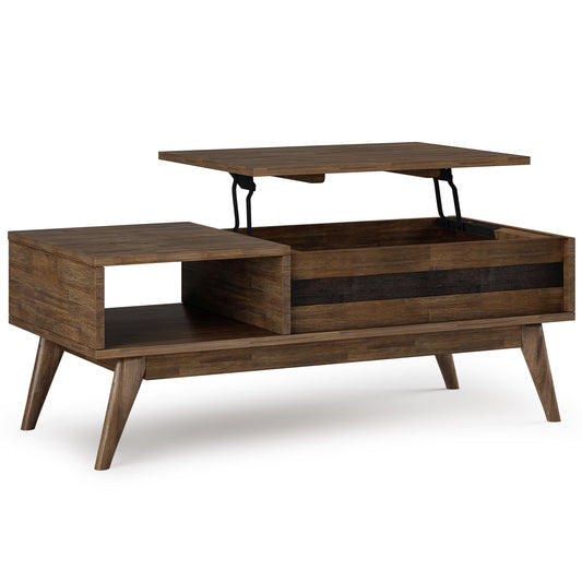 Clarkson - Lift Top Coffee Table - Rustic Natural Aged Brown