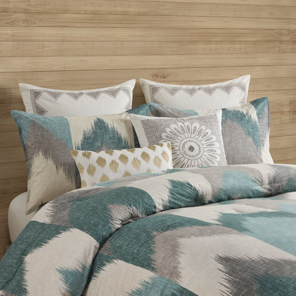 Alpine - King 3 Piece Comforter Mini Set - Aqua