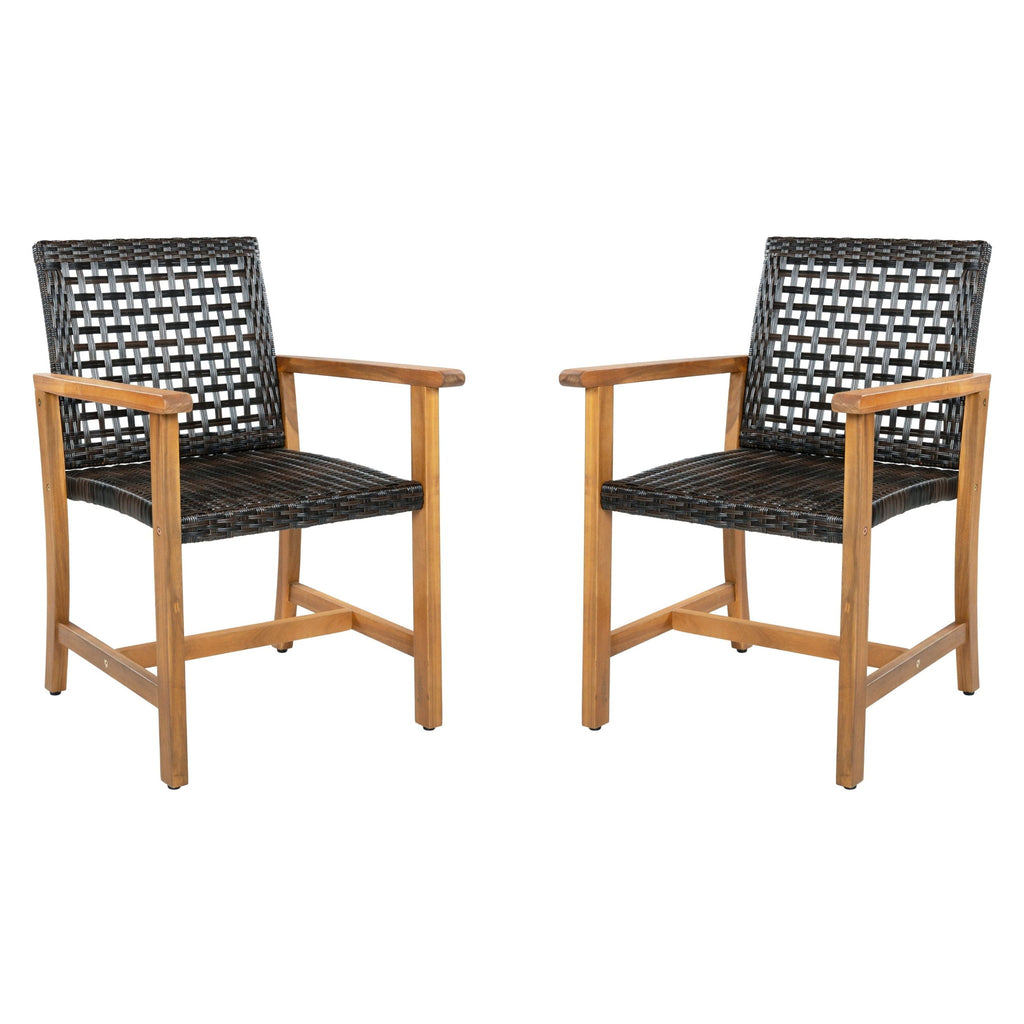 Outdoor Dining Chairs (Set of 2) - Brown / Teak