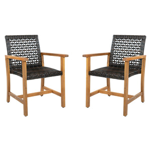 Outdoor Dining Chairs (Set of 2) - Brown / Teak