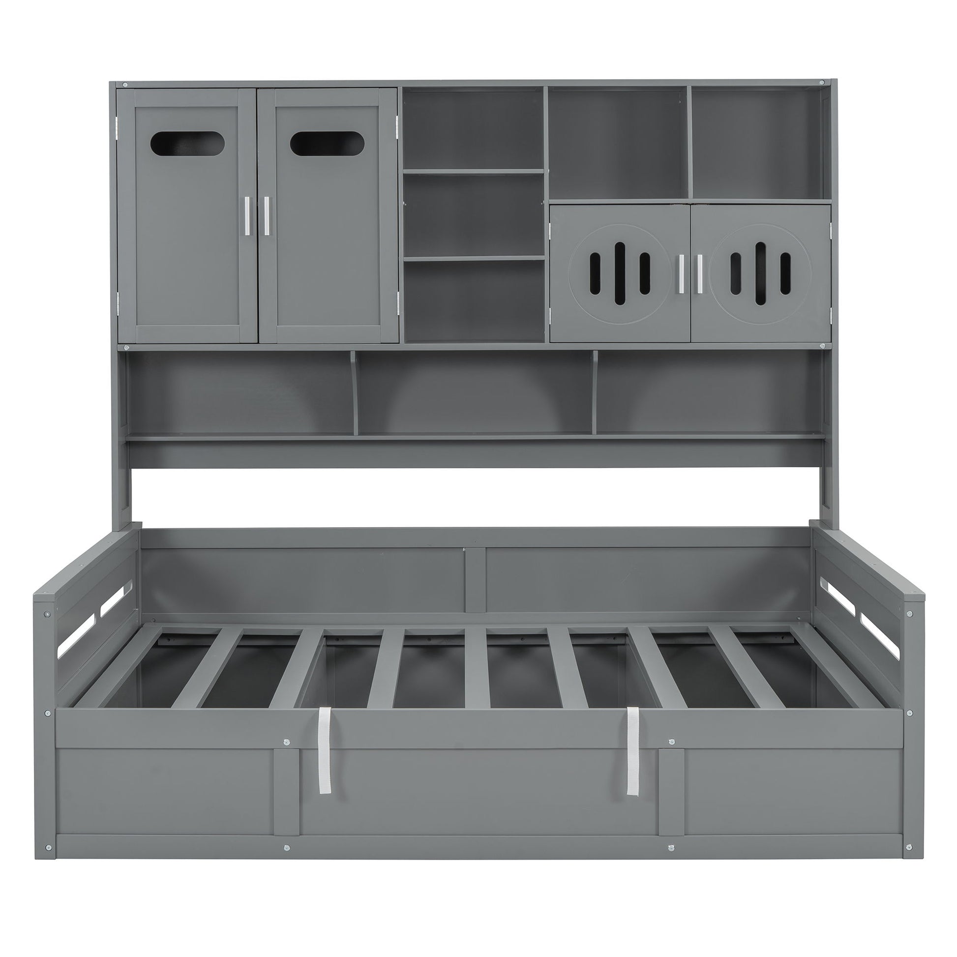 Daybed With All-In-One Cabinet And Shelf