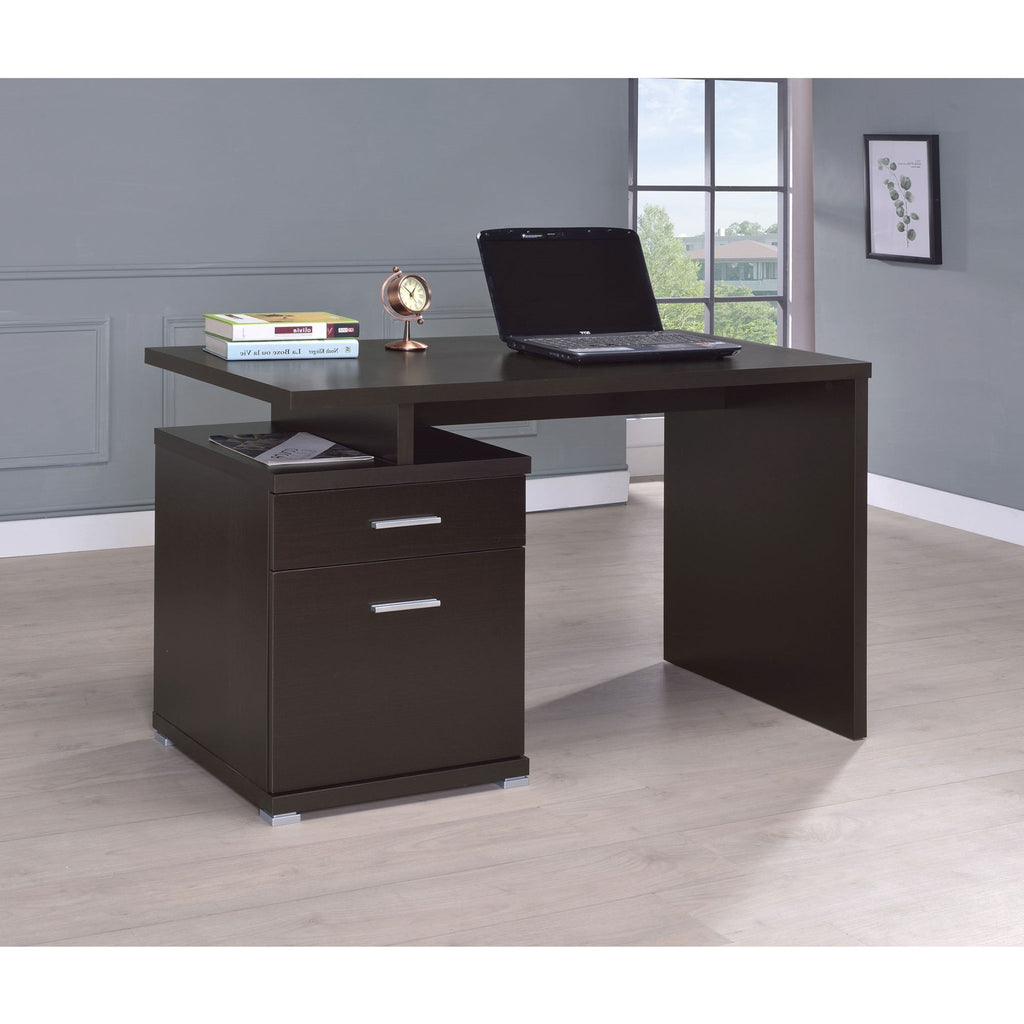 Contemporary Sleek Office Desk With 2 Drawers