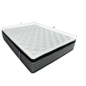 14" Premium Pocket Coil Hybrid Mattress With Gel Memory Foam, Super Plush - Gray / White - King