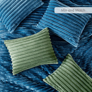 Avril - King/California King Fluffy Ribbed Plush Comforter Set - Green