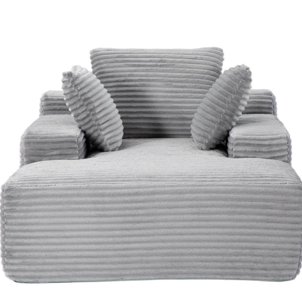 Oversized Chaise Lounge Chair Cozy Cloud Couch With 3 Throw Pillows And Wide Armrest
