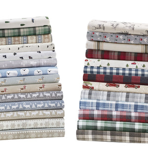 Flannel - Queen Sheet Set - Red Plaid