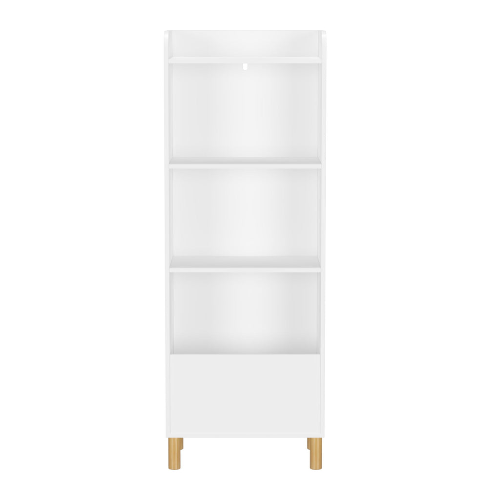 4 Tier Bookcase, Book Display With Safety Restraint, Storage Cabinet For Playroom - White