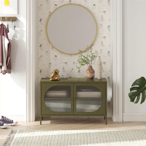 Luna - Wide 2 Door Accent Cabinet - Olive Green