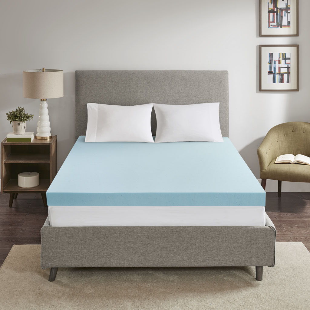 Full Gel Memory Foam Cover Mattress Topper With 3M Moisture Management - White