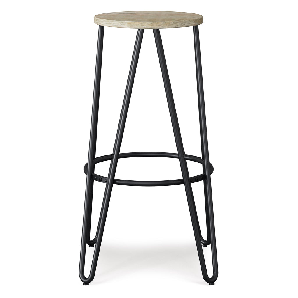Simeon - Multifunctional Metal Stool With Wood Seat