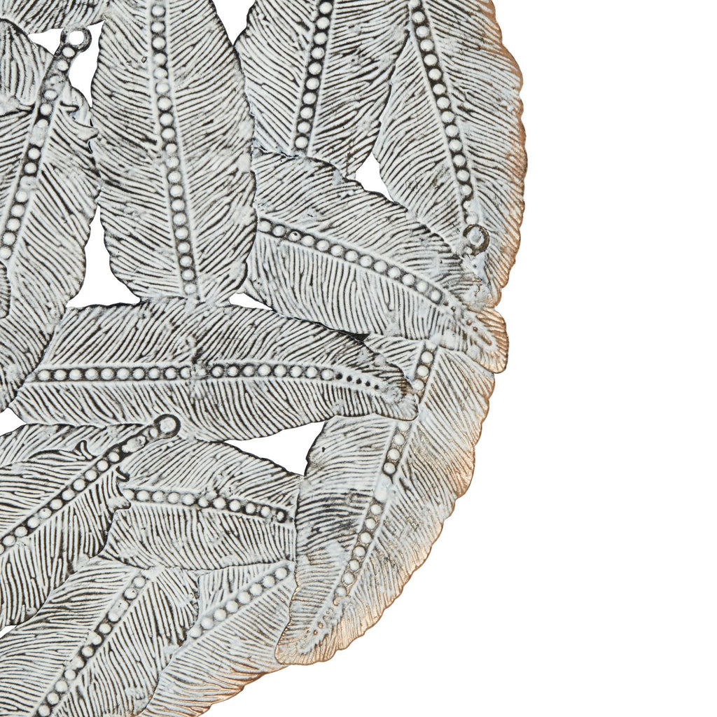 Rossi - Feather Painted Round Wall Decor (Set of 3) - Blue