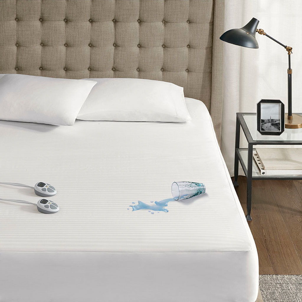 Waterproof Heated Mattress Pad - Queen - White
