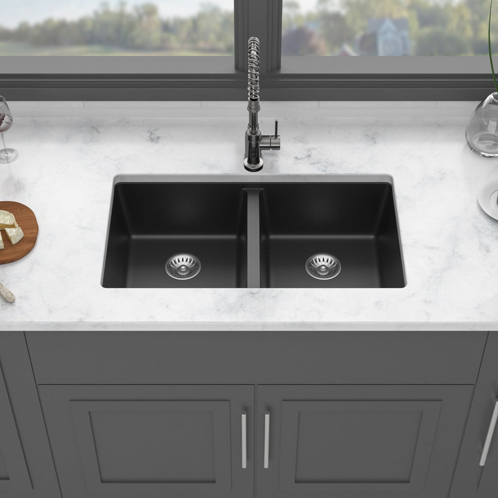 Granite Composite Double Bowl Undermount Kitchen Sink