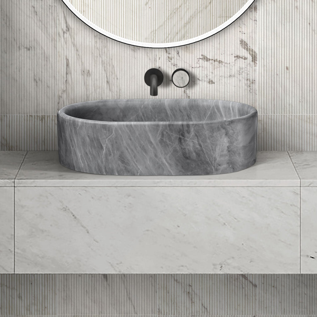 Bathroom Vessel Sink, Semi Polished Surface