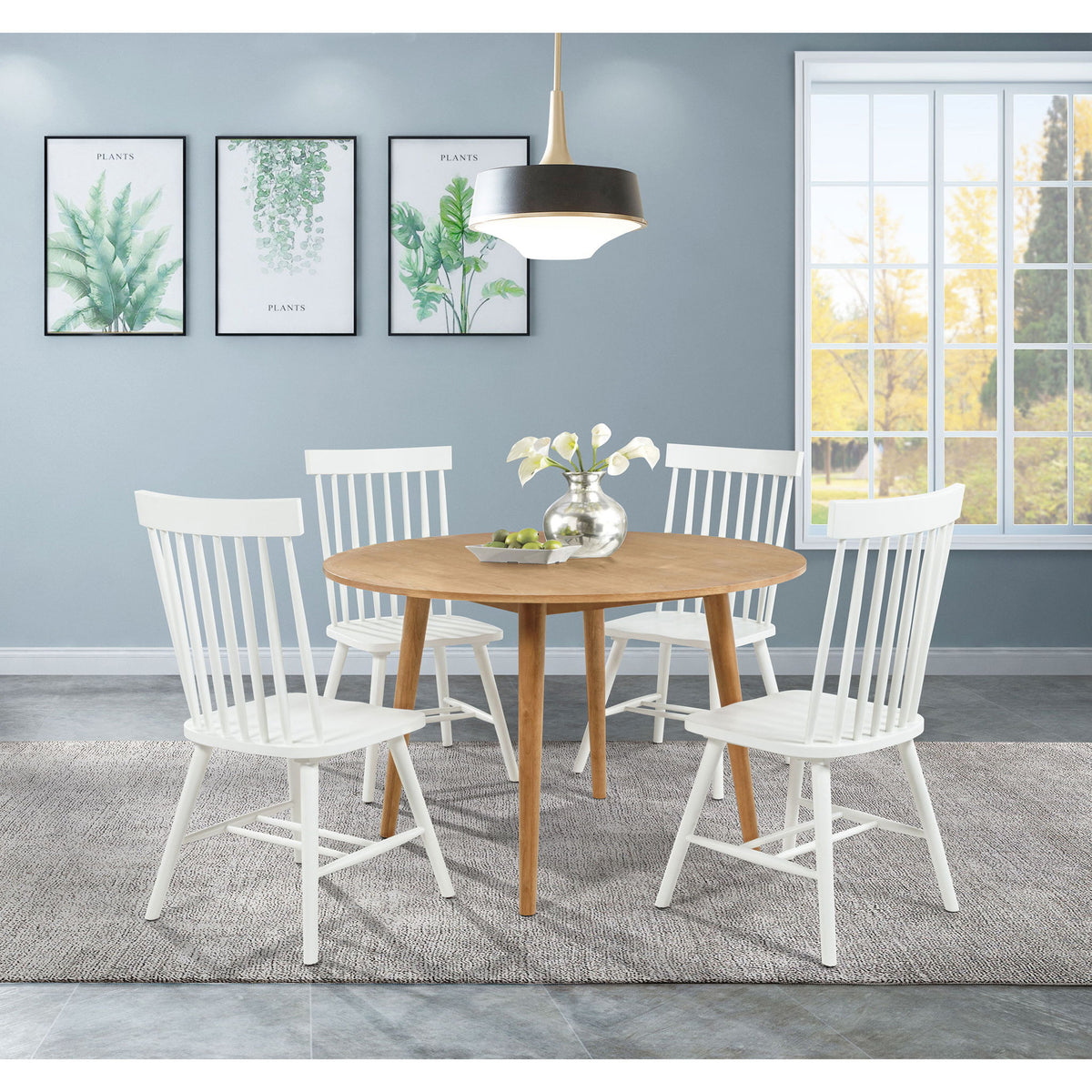 Finley - 5 Piece Dining Set With Round Table And Spindle Back Chairs