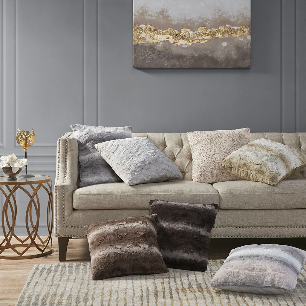 Zuri - Square Pillow - Snow Leopard