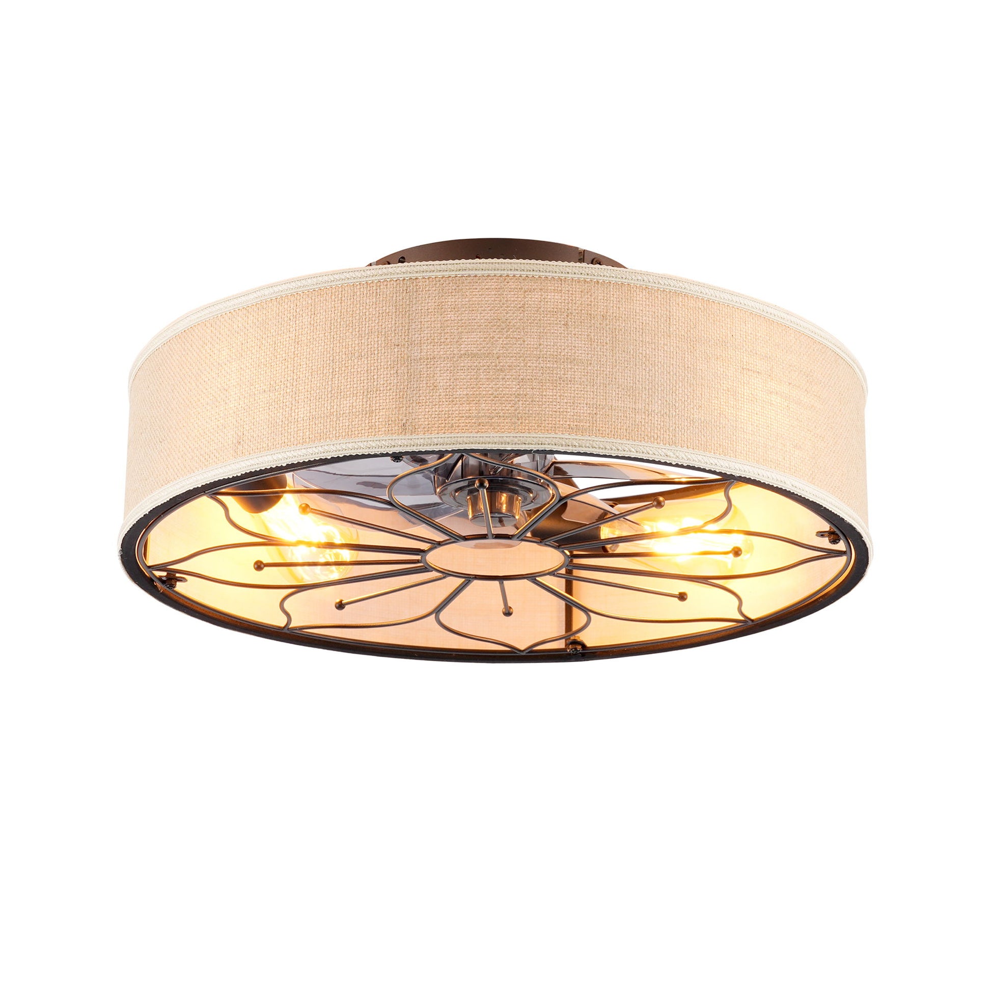 Lotus Bladeless Ceiling Fan With Remote Control For Living Room - Matte Black