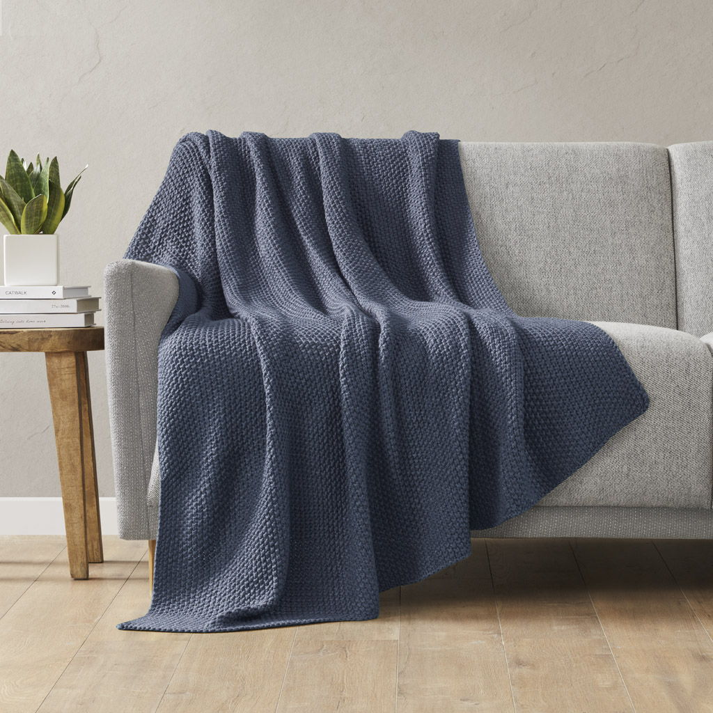Bree Knit - Throw - Indigo