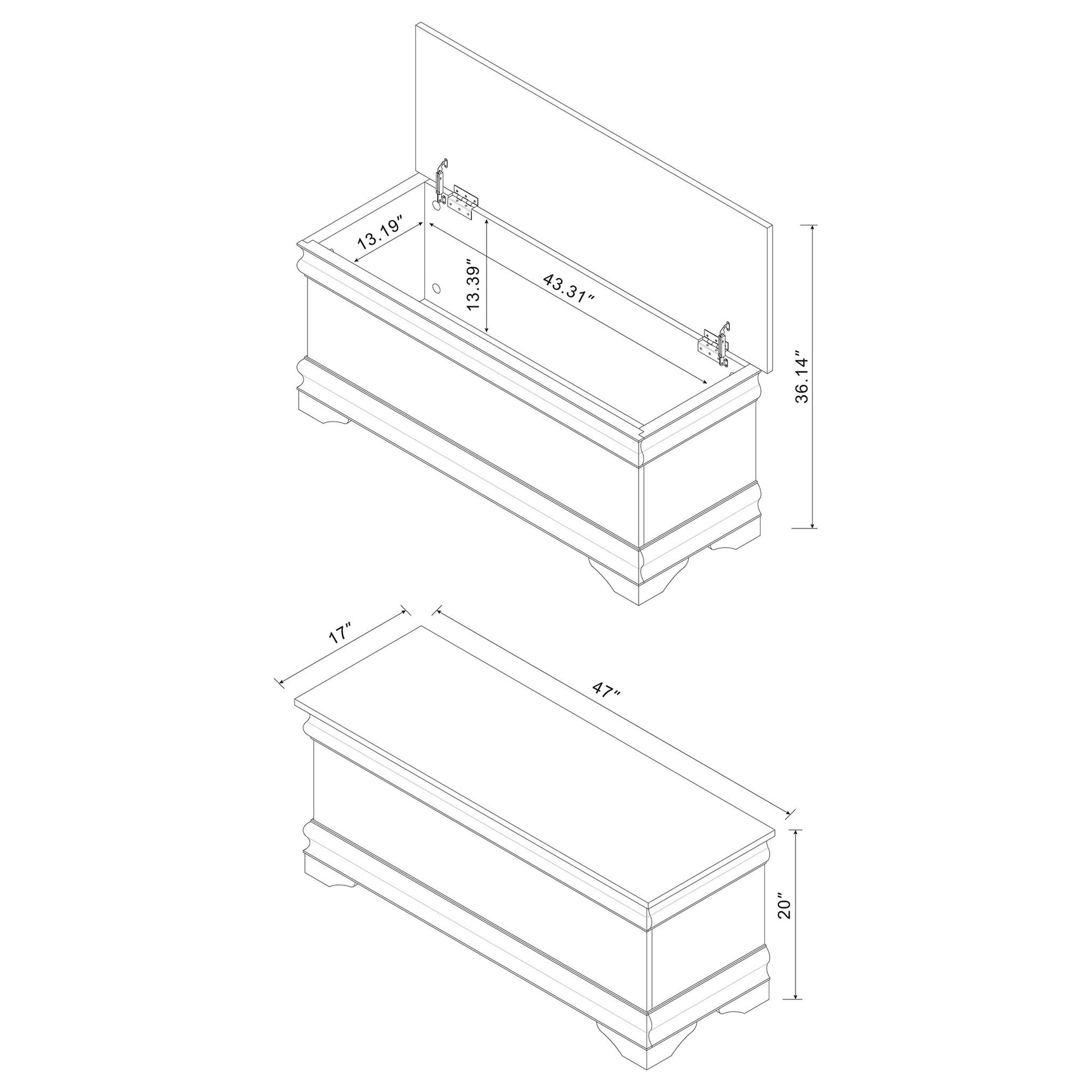 Chest With Curved Moldings And Bracket Feet - Brown