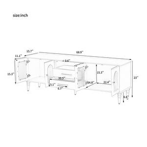TV Stand For TVs Up To 75", Entertainment Center Media Console For Living Room - Black