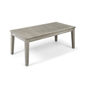 Ingenious - Outdoor Acacia Wood Coffee Table With Slat Panel Design - Gray