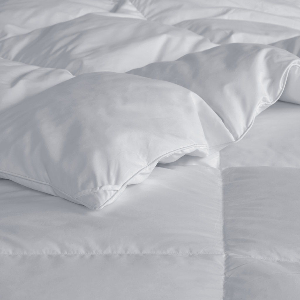 Heavy Warmth - Goose Feather and Down Oversize King Comforter - Light Gray