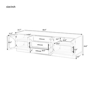 Modern Minimalist TV Stand, Entertainment Center Media Console Cabinet With Adjustable Shelves For Living Room