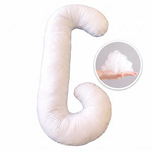 C - Shape Pregnancy Body Pillow With Soft Cover For Back - White