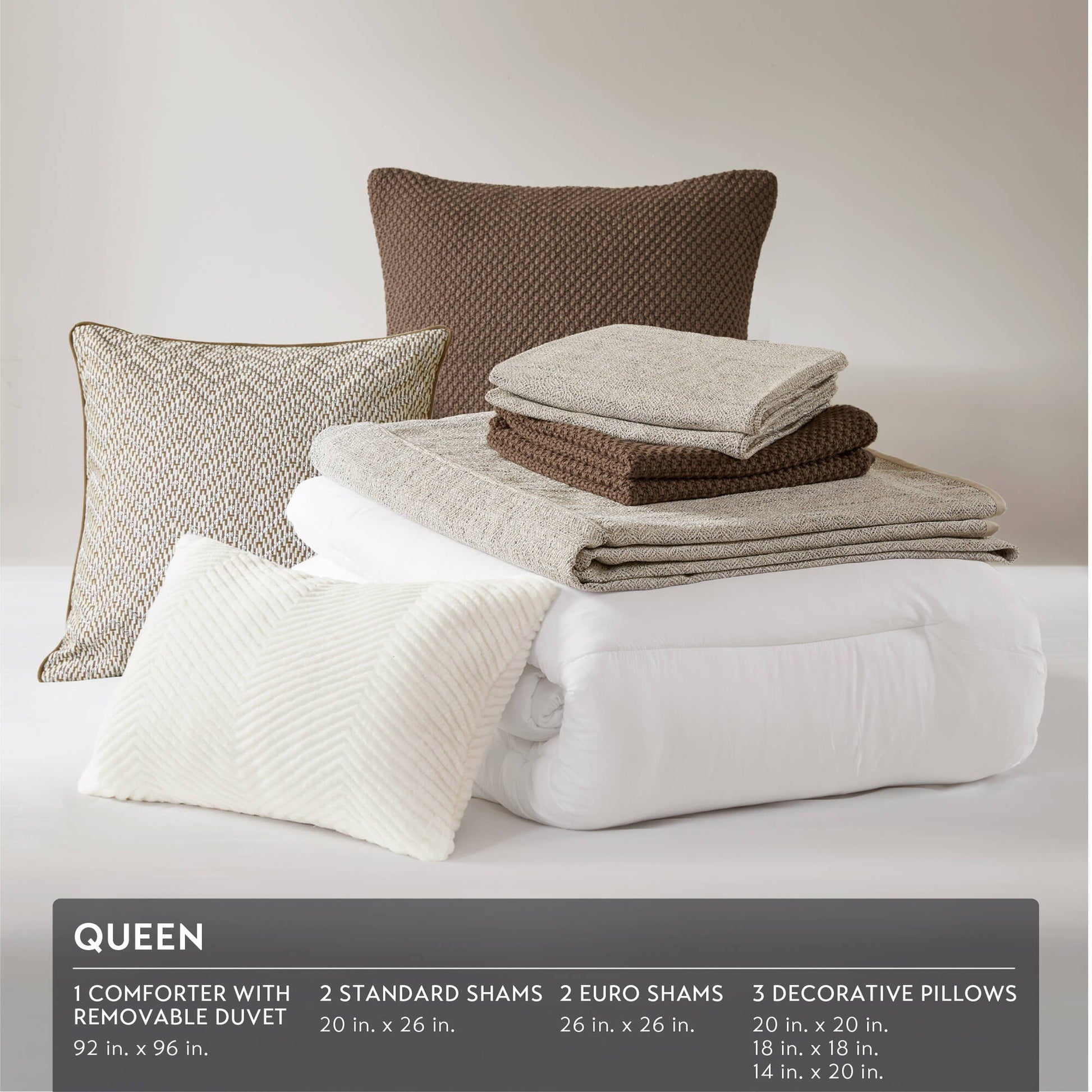 Chapman - 9 Piece King Comforter Set - Nuetual Ivory