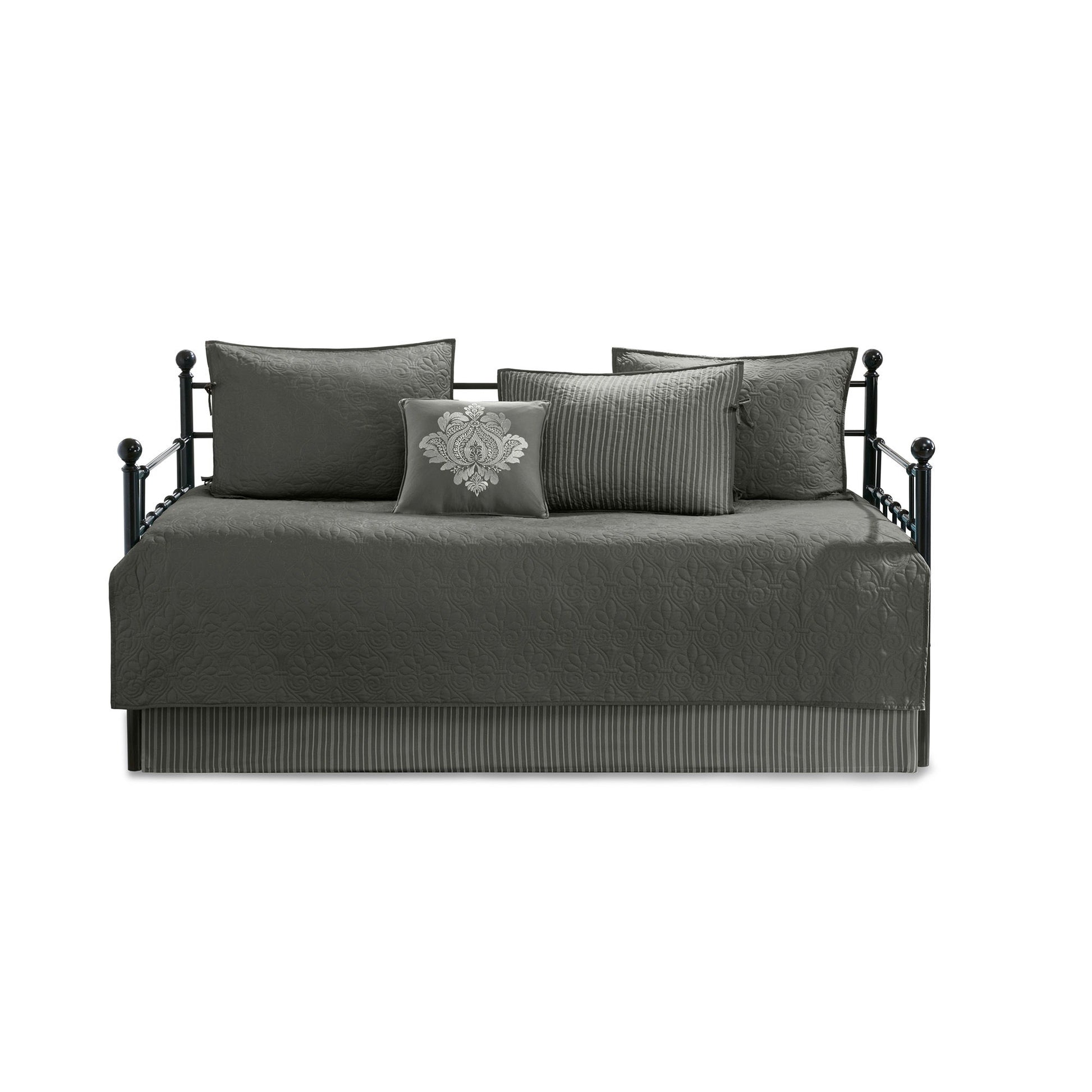 Quebec - Twin Reversible Daybed Cover (Set of 6) - Dark Gray