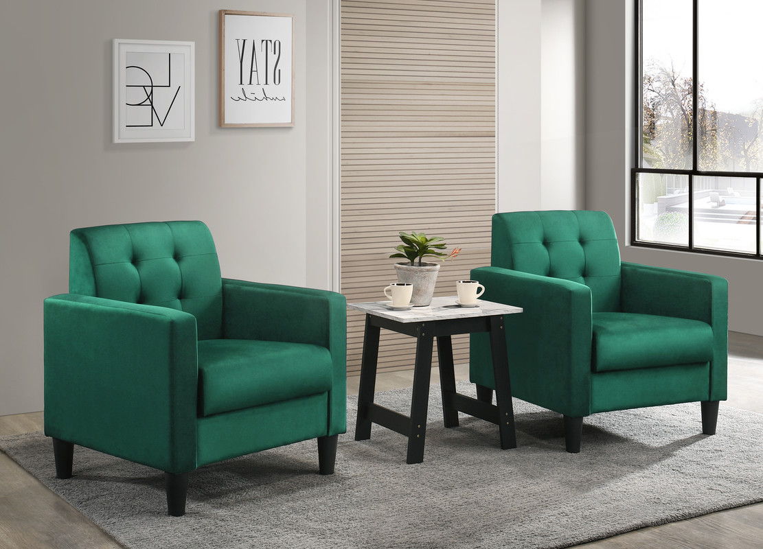 Hale - Velvet Armchairs And End Table Living Room (Set of 3)