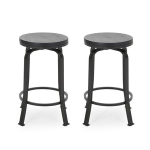 Modern Industrial Counter Stool Set With Swivel Function