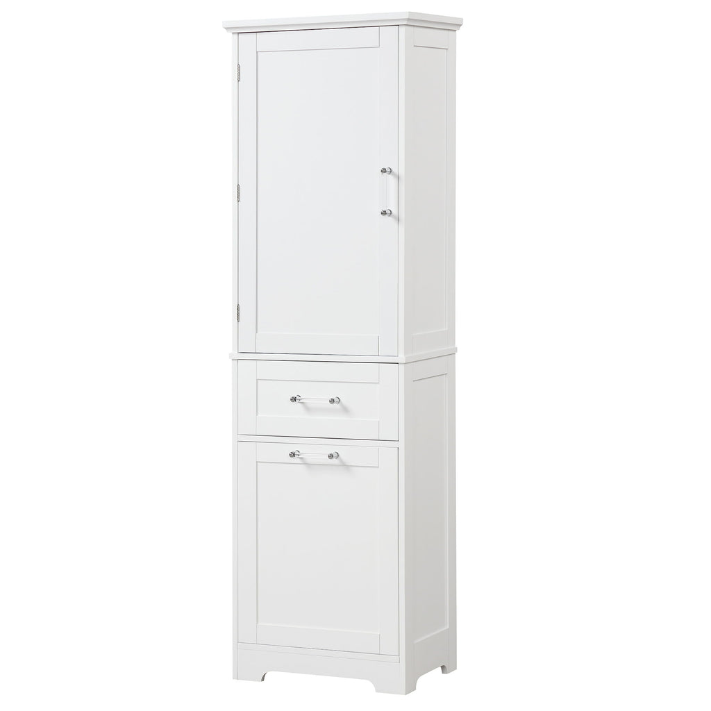 Tall Freestanding Bathroom Storage Cabinet With Adjustable Shelf And 2 Drawers