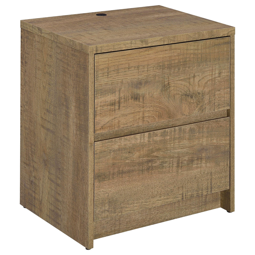 Transitional Nightstand With Dual USB Charging And Motion Sensor Light