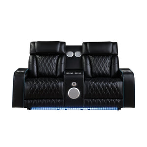 Electra - Power Reclining Loveseat With Power Headrests, Console, Speakers, Massage, LED Lighting And USB Control