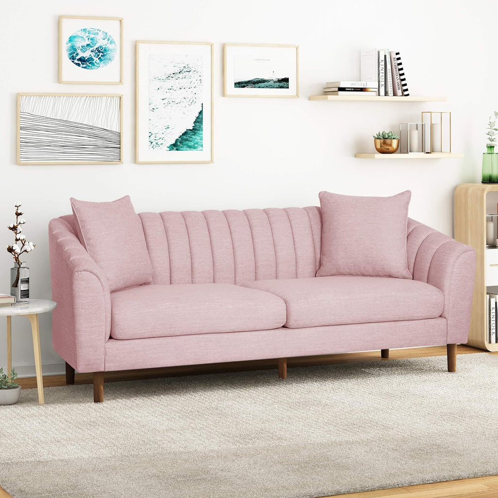 Contemporary 3 Seater Sofa With Plush Accents