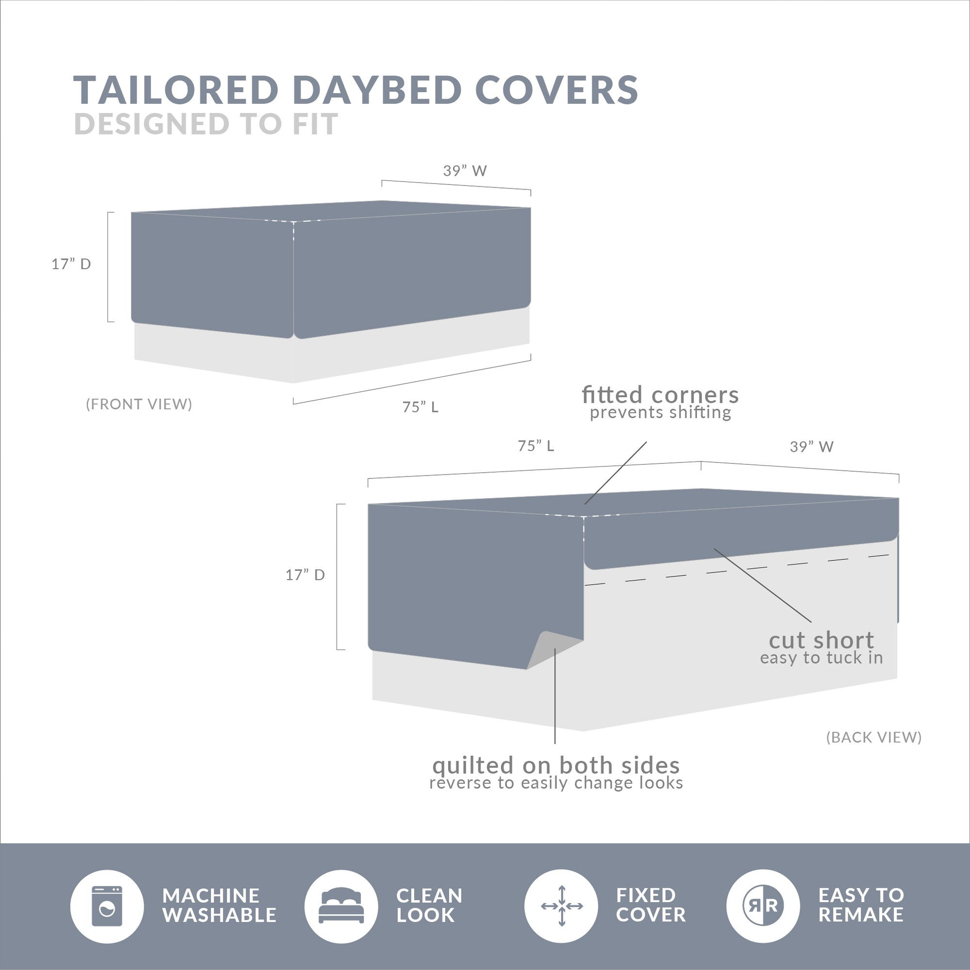 Yosemite - Twin Reversible Daybed Cover (Set of 6) - Multi