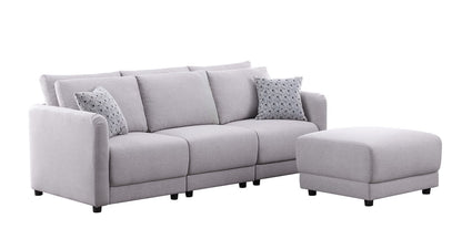 Penelope - Fabric Sofa With Ottoman And Pillows