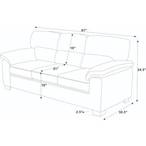 Vintage Inspired 3 Seat Sofa With Tufted Cushions