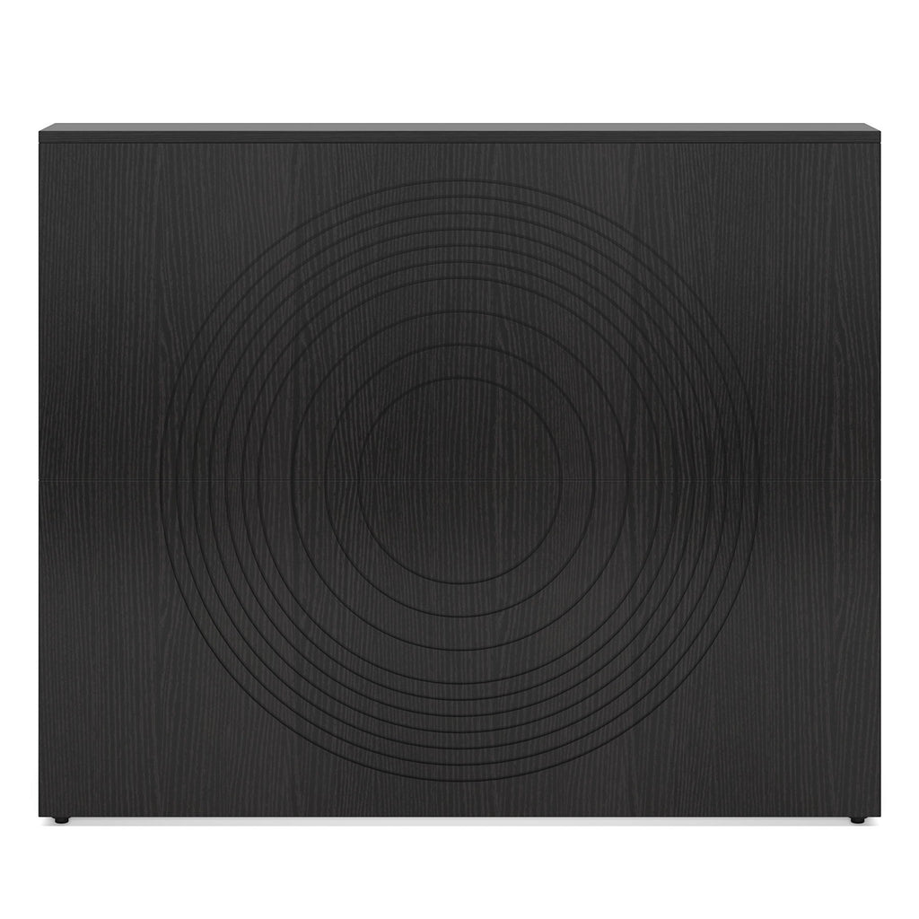 Modern Reception Desk, Front Desk Table With Cable Grommet & Privacy Panels