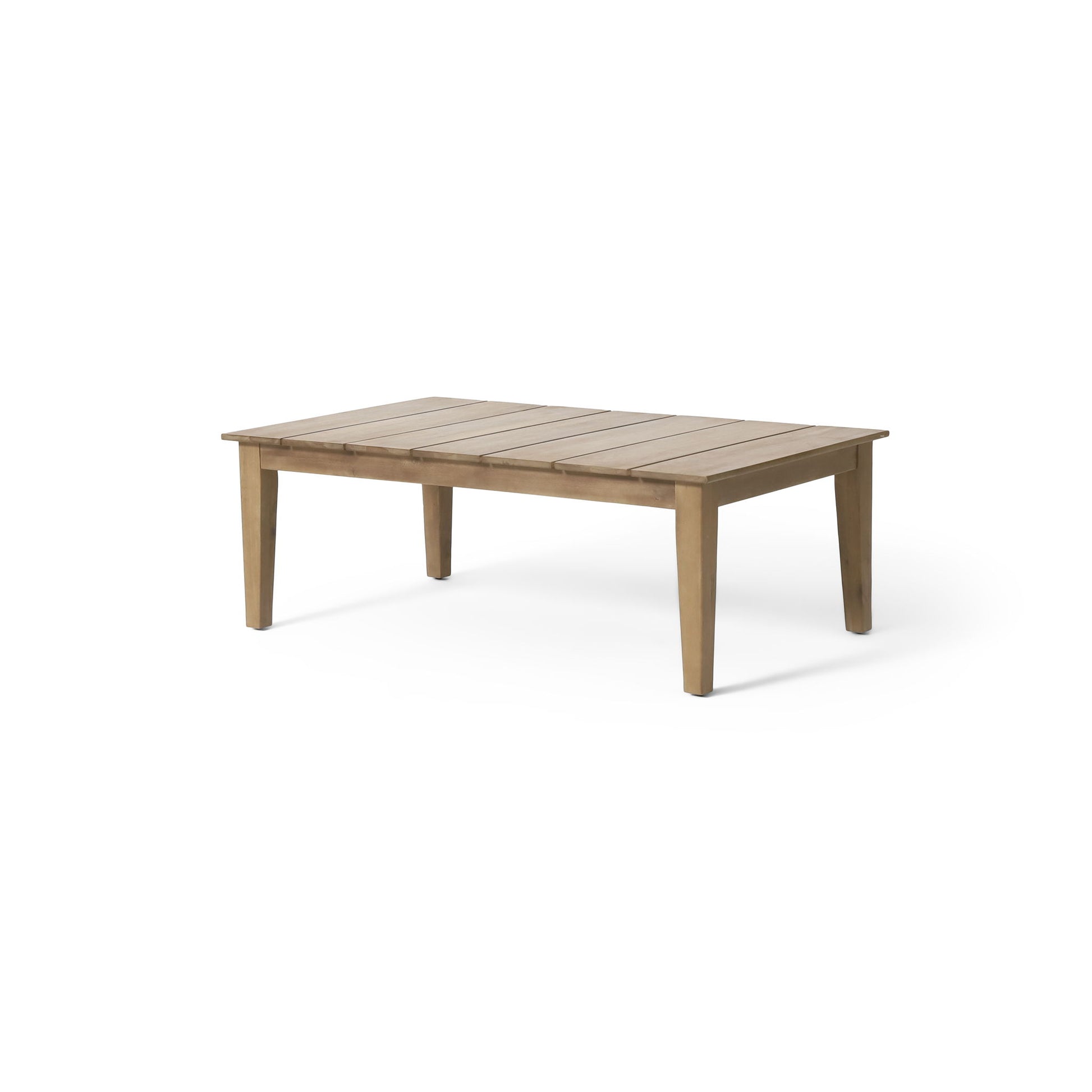 Outdoor Coffee Table With Slat Panel Top - Light Brown