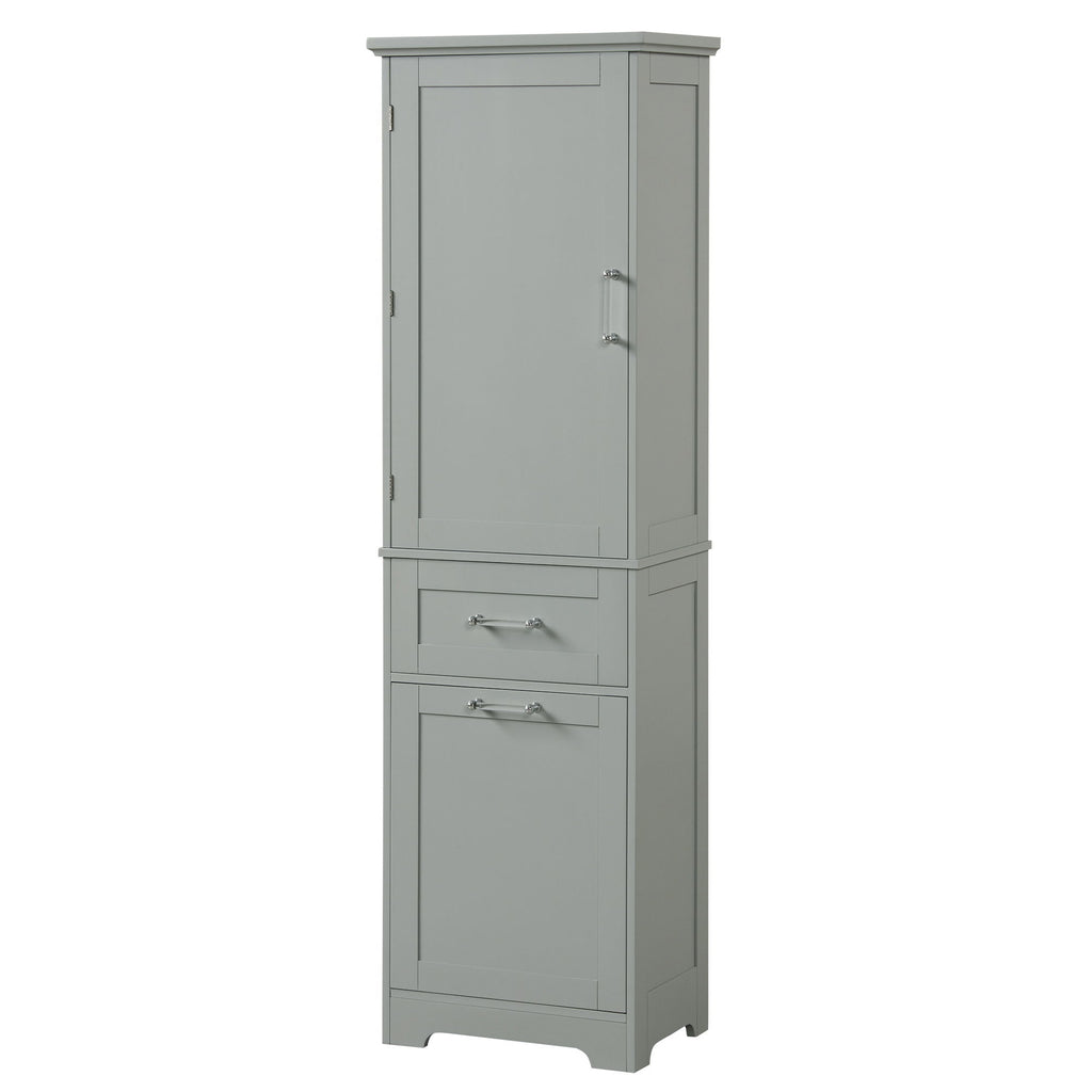 Tall Freestanding Bathroom Storage Cabinet With Adjustable Shelf And 2 Drawers